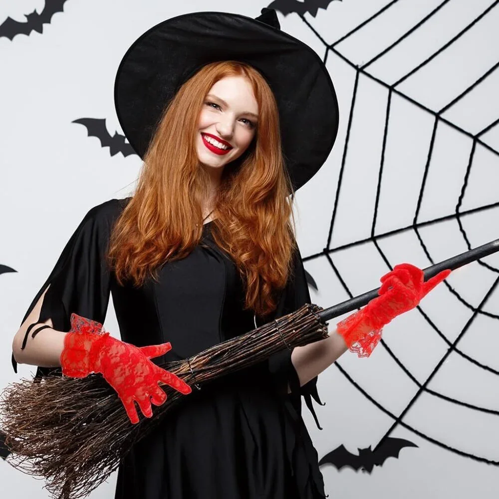 Women Red Gloves Short Bridal Wedding Party Opera Fashion Halloween Cosplay